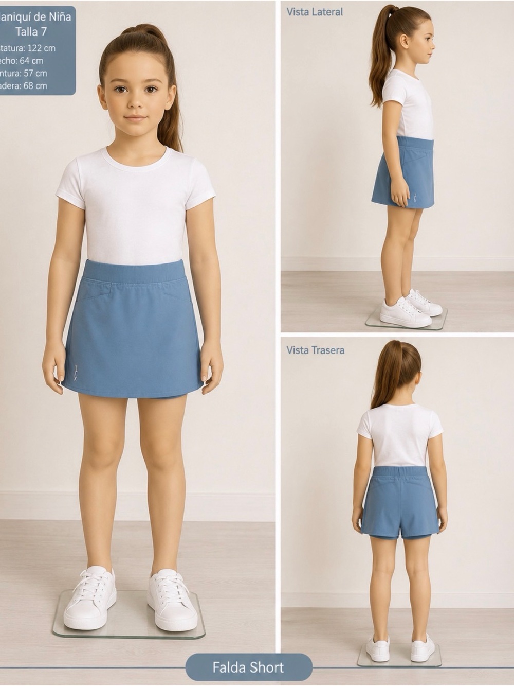Ralph Lauren Blue Pull-On Skort for Girls